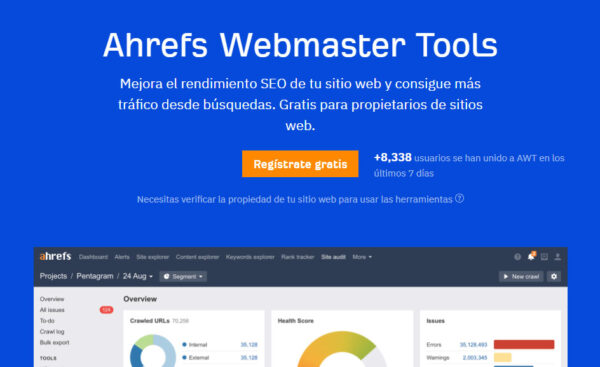 Ahrefs Webmaster Tools gratis para todos