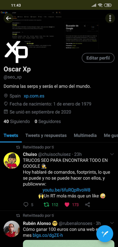 cuenta twitter xp.com.es