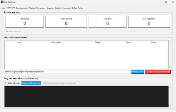 Ircd Xp Server, servidor personal de IRC