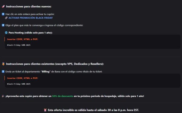 oferta banahosting 2025 black friday